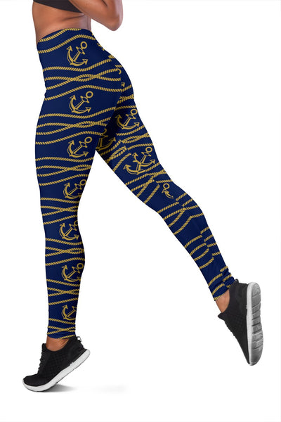 Nautical Anchor Rope Pattern Women Leggings