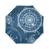 Nautical Compass Print Automatic Foldable Umbrella