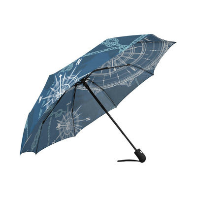 Nautical Compass Print Automatic Foldable Umbrella