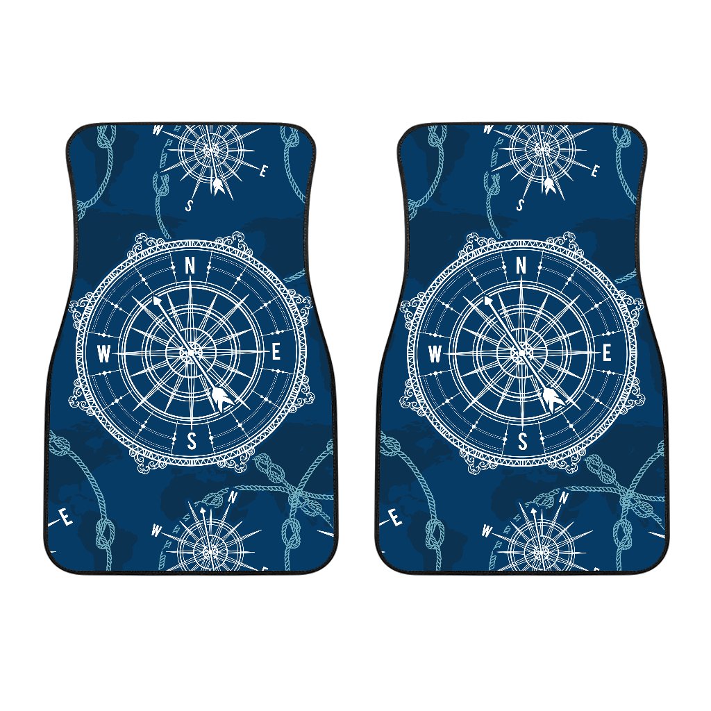 Nautical Compass Print Car Floor Mats