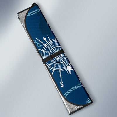 Nautical Compass Print Car Sun Shade-JorJune