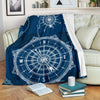 Nautical Compass Print Fleece Blanket