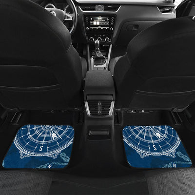 Nautical Compass Print Front and Back Car Floor Mats