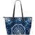 Nautical Compass Print Large Leather Tote Bag