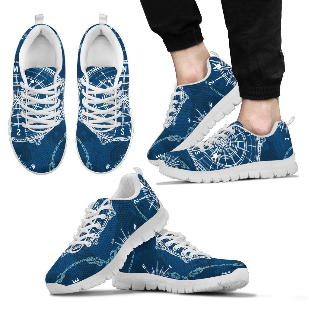 Nautical Compass Print Men Sneakers