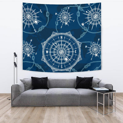 Nautical Compass Print Tapestry