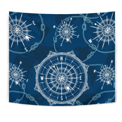 Nautical Compass Print Tapestry