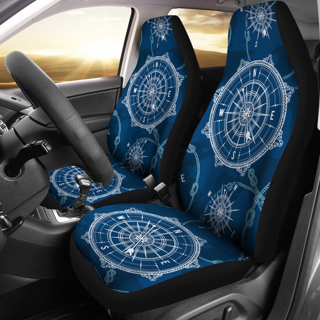 Nautical Compass Print Universal Fit Car Seat Covers