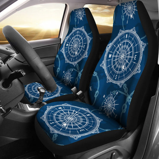 Nautical Compass Print Universal Fit Car Seat Covers