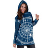 Nautical Compass Print Women Hoodie Dress