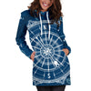 Nautical Compass Print Women Hoodie Dress