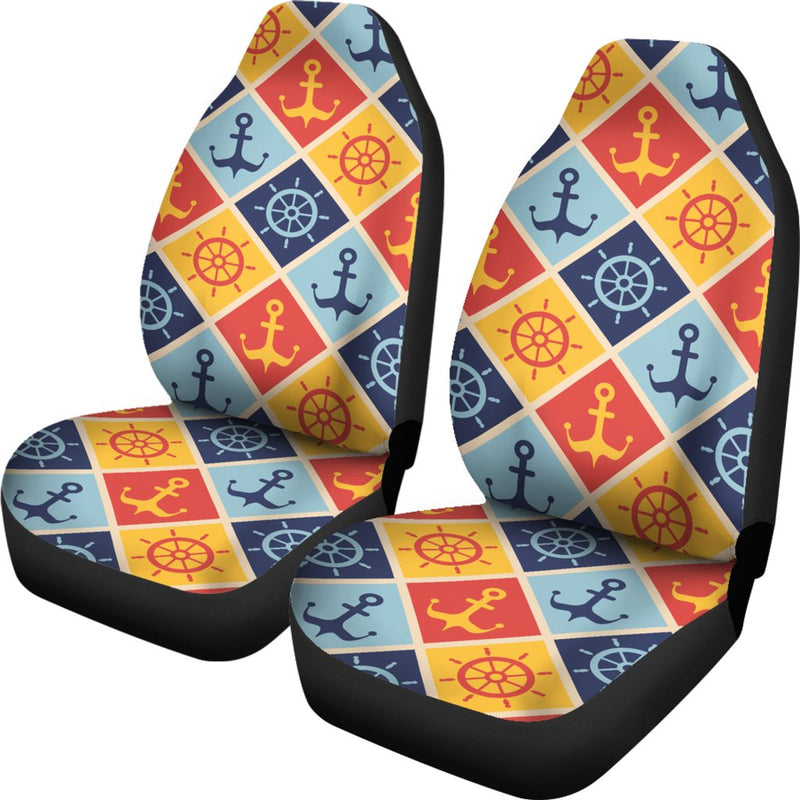 Nautical Pattern Design Themed Print Universal Fit Car Seat Covers