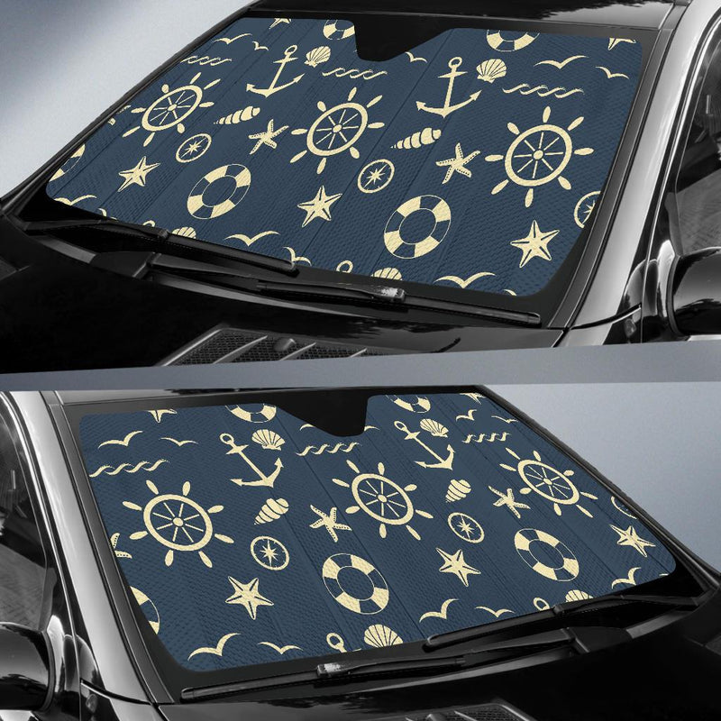 Nautical Pattern Print Design A01 Car Sun Shades-JORJUNE.COM