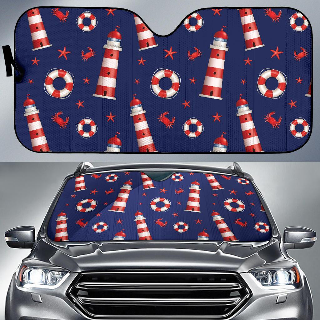 Nautical Pattern Print Design A03 Car Sun Shades-JORJUNE.COM