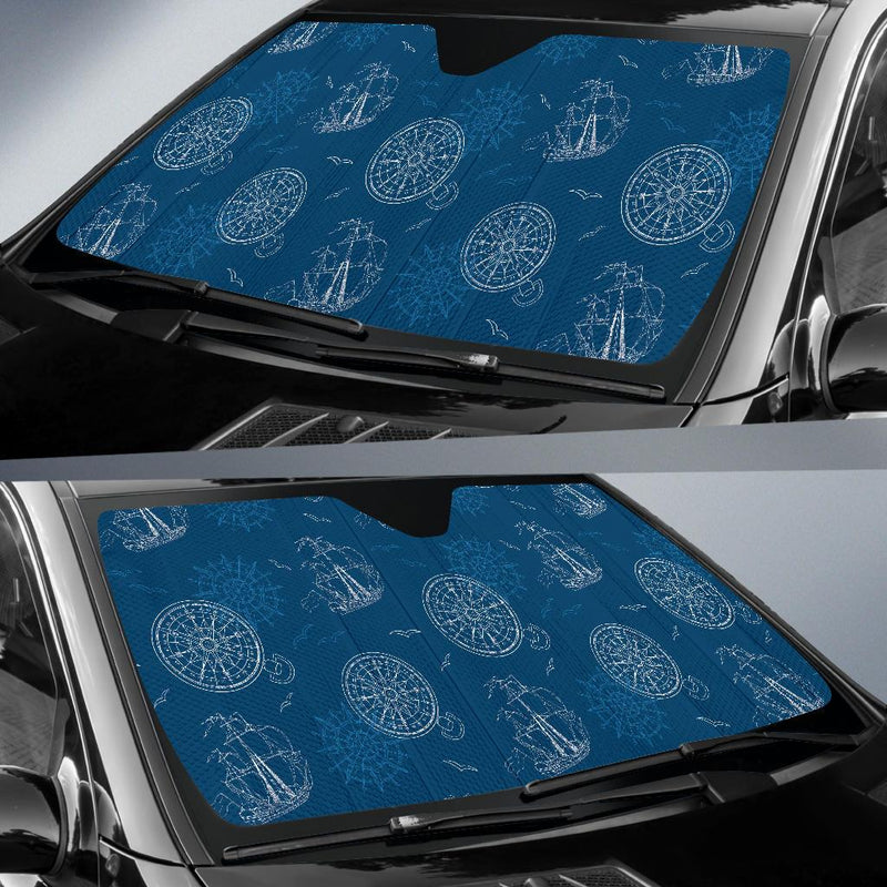 Nautical Pattern Print Design A04 Car Sun Shades-JORJUNE.COM