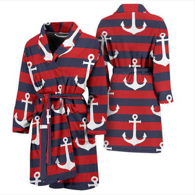 Nautical Pattern Print Design A05 Men Bathrobe-JORJUNE.COM