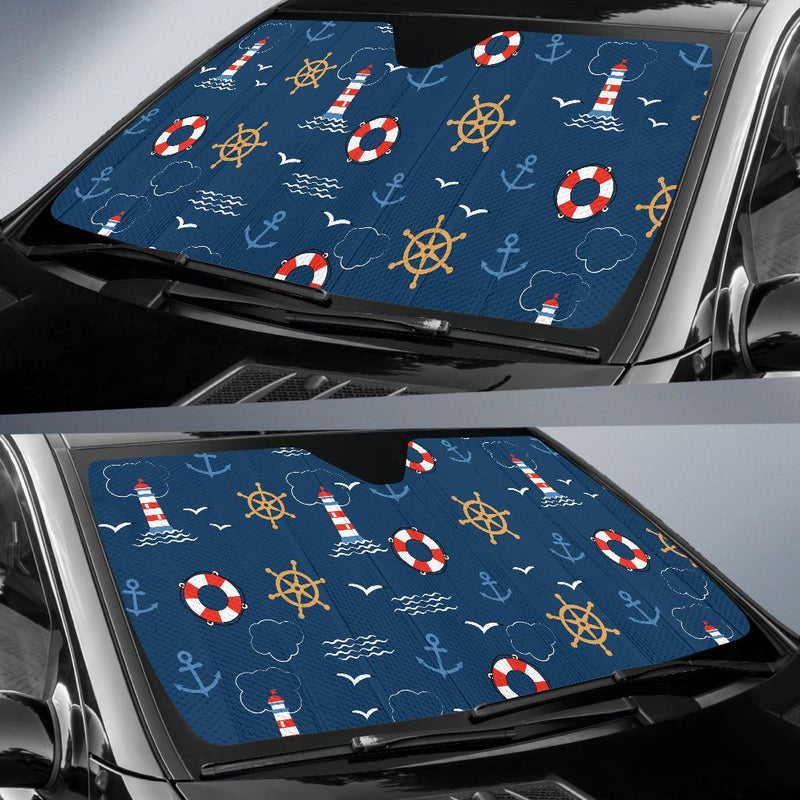 Nautical Pattern Print Design A06 Car Sun Shades-JORJUNE.COM