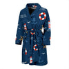 Nautical Pattern Print Design A06 Men Bathrobe-JORJUNE.COM