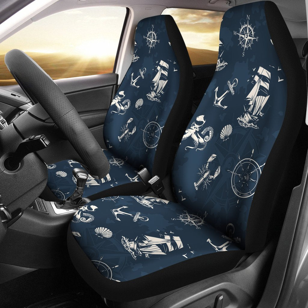 Nautical Sea Themed Print Universal Fit Car Seat Covers