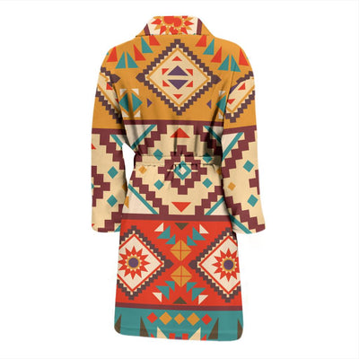 Navajo Pattern Print Design A01 Men Bathrobe-JORJUNE.COM