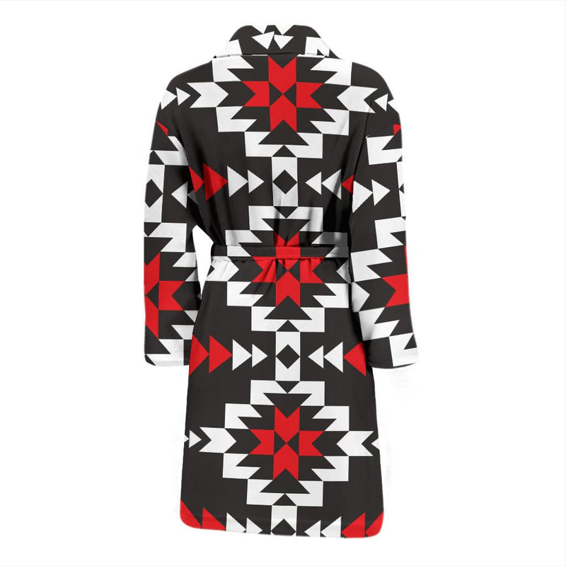 Navajo Pattern Print Design A02 Men Bathrobe-JORJUNE.COM