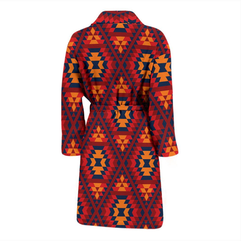 Navajo Pattern Print Design A03 Men Bathrobe-JORJUNE.COM