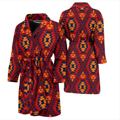 Navajo Pattern Print Design A03 Men Bathrobe-JORJUNE.COM