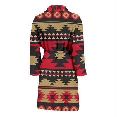 Navajo Pattern Print Design A04 Men Bathrobe-JORJUNE.COM