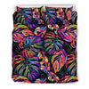 Neon Color Tropical Palm Leaves Duvet Cover Bedding Set