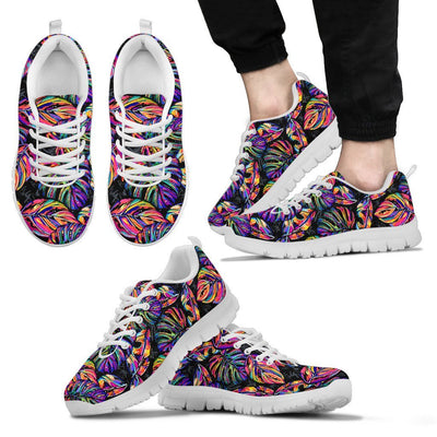 Neon Color Tropical Palm Leaves Men Sneakers