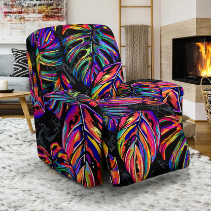 Neon Color Tropical Palm Leaves Recliner Slipcover-JORJUNE.COM