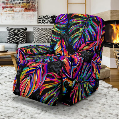 Neon Color Tropical Palm Leaves Recliner Slipcover-JORJUNE.COM