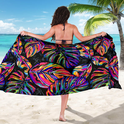 Neon Color Tropical Palm Leaves Sarong Pareo Wrap