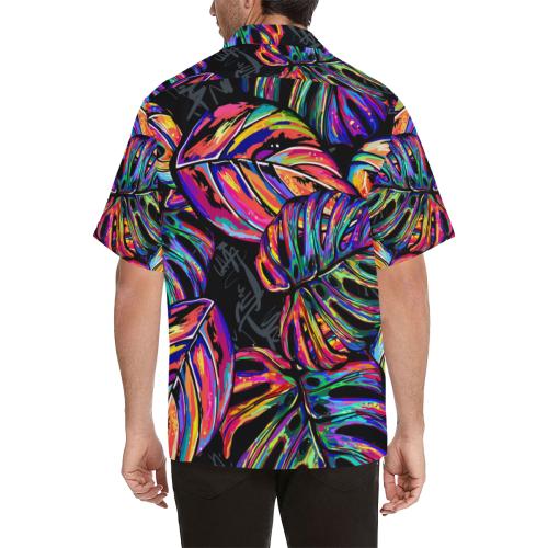 Neon Color Tropical Palm Men Hawaiian Shirt