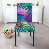 Neon Flower Tropical Palm Leaves Dining Chair Slipcover-JORJUNE.COM