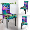 Neon Flower Tropical Palm Leaves Dining Chair Slipcover-JORJUNE.COM