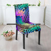 Neon Flower Tropical Palm Leaves Dining Chair Slipcover-JORJUNE.COM