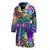 Neon Flower Tropical Palm Leaves Men Bath Robe