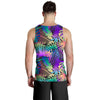 Neon Flower Tropical Palm Leaves Men Tank Top