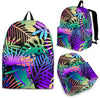 Neon Flower Tropical Palm Leaves Premium Backpack