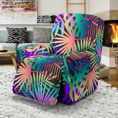 Neon Flower Tropical Palm Leaves Recliner Slipcover-JORJUNE.COM