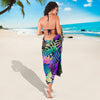 Neon Flower Tropical Palm Leaves Sarong Pareo Wrap