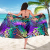 Neon Flower Tropical Palm Leaves Sarong Pareo Wrap