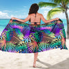 Neon Flower Tropical Palm Leaves Beach Sarong Pareo Wrap