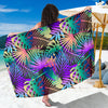 Neon Flower Tropical Palm Leaves Sarong Pareo Wrap
