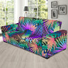 Neon Flower Tropical Palm Leaves Sofa Slipcover-JORJUNE.COM