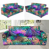 Neon Flower Tropical Palm Leaves Sofa Slipcover-JORJUNE.COM