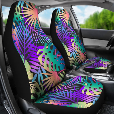 Neon Flower Tropical Palm Leaves Universal Fit Car Seat Covers
