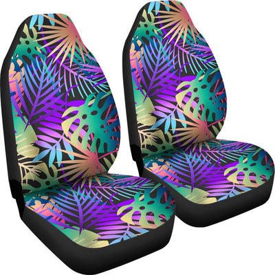 Neon Flower Tropical Palm Leaves Universal Fit Car Seat Covers