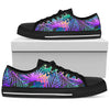 Neon Flower Tropical Palm Leaves Women Low Top Shoes